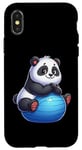 Coque pour iPhone X/XS Panda on Balle d'exercice Gym Fitness Entraînement