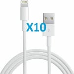 VOLY® Lot de 10 cables usb chargeur compatibles Iphone 7 plus/7/6S/6/5S/5C/5/I7