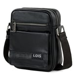 Lois - Man Bag - Mens Shoulder Bags - Man Bags for Men Crossbody Bag in Waterproof Material - Man Bags for Men Shoulder for Men with Adjustable Strap - Small, Black