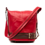 FIRENZE ARTEGIANI. Alvito Women's Shoulder Bag - Genuine Leather - Sauvage, 23 x 17 x 24 cm, Colour: Red, red, Utility