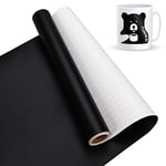 Vinyle Adhésif Noir Mate, 30 x 457 cm Vinyle adhésif Noir pour Cricut, Silhouette Cameo, Vinyle permanent pour Cadeaux de Bricolage, Mug, Fenêtre, Céramique, Plastique