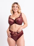 Curvy Kate Enclose Non-padded Underwired Side Support Balcony Bra - Oxblood, Red, Size 32J, Women