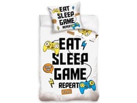 Eat, Sleep, Game, Repeat Gamer Sängkläder - 100 Procent Bomull