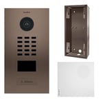 DoorBird - KIT D2101BV + A1061W + SUP-D2101BV - portier vidéo IP Lecteur Badge + Carillon + Support de Montage - Bronze