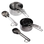 8Pcs/Set Stainless Steel Measuring Cup Spoon W/Scales Kitchen Cooking Baking☜