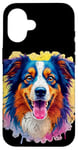 Coque pour iPhone 16 Berger australien Femmes Hommes Enfants Chien Aussie Art Portrait