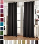 WOLTU 1PC Rideau Opaque Passe Tringle Rideau occultant en Polyester 135x245cm, Anthracite