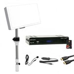 Pack Antenne satellite plate Selfsat + Récepteur TNTSAT HD + Cable 12V + HDMi + Déport IR