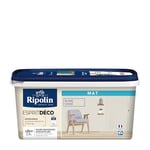 Ripolin - Peinture Intérieure Multi-Supports – Murs, Boiseries & Radiateurs – Ultra Couvrante – Lessivable – Application Facile – Ecolabel - Aspect Mat - 2,5L - Blanc Cassé