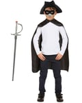 Kids Highway Rat Fancy Dress Costume Tricorn Hat Cape Nose World Book Day Outfit