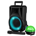 Enceinte SONO DJ - FestiSound - 8" 20CM - 200W - Batterie - Karaoké avec USB SD Bluetooth TWS - Micro sans fil + Sixmagic