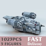 1023kpl 5 nukkea Star Space Wars Figuurit Razor Crest Fighter Malli Rakennuspalikat Tiilet Lasten Joululelut Lahjat