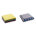 E-Cloth Glass & Polishing Cloth, Microfiber, Assorted Colors, 4 Pack & Hob & Oven Cleaning-2 Cloths, Microfibre, Blue & Gray, Set