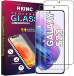 RKINC Verre Trempé [Lot de 2] pour Samsung Galaxy S23 5G, Film Protection écran, 9H 0,33 mm HD Glass Déverrouillage par empreinte [sans Bulles d'air][Garantie à vie]