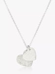 Under the Rose Personalised Fingerprint Double Heart Pendant Necklace