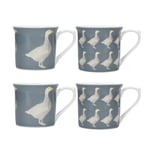 KitchenCraft Geese Fluted Mugs - Set of 4
