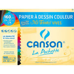 Canson Feuilles papier dessin - mi-teintes 160g 24x32cm assortis vifs pochette de 12