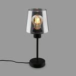BRILONER - Lampe de chevet, verre fumé, interrupteur à fil Lampe de bureau, lampe de table E27 pour Home Office, lampe de lecture, noir