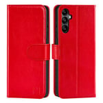 32nd Book Wallet PU Leather Case Cover for Samsung Galaxy A24 (2023), Flip Case With RFID Blocking Card Slots, Magnetic Closure and Built In Stand - Red