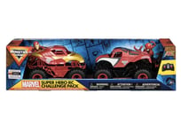 Monster Jam Marvel Super Hero RC Challenge Pack Iron Man vs Spider-Man 1:24