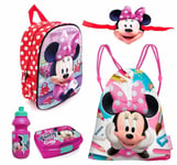 Minnie Mouse Disney 3D Avec Masquer Set 5pezzi Sac à Dos 3D École Maternelle