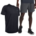 UA Tech 2.0 SS Tee Novelty + UA Vanish Woven 6in Shorts