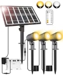 CLY Spot Solaire Exterieur, Lampe Solaire Jardin 2700K 4000K 6000K 2 Mode Dynamique Projecteur Solaire Exterieur 3 luminosité Lumière Solaire Extérieure 5000mAh Eclairage exterieur Solaire IP66