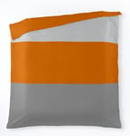 ESTELA Duvet Cover Smooth Tri-Colour 240cm x 220 +50cm Orange Grey