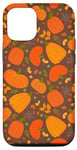 Coque pour iPhone 13 Modèle sans couture de citrouille végétale avec feuilles d'automne