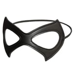 Catwoman-mask, Maskeradmask Svart Kattmask Catwoman Kostym Lädermask