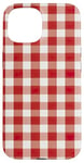 iPhone 15 Red White Checkered Plaid Flannel Gingham Pattern Checker Case