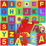 Kesser - kidiz® 86 pièces Tapis puzzle Tapis de jeu pour enfants Tapis de jeu en mousse Tapis pour enfants Puzzle chiffres et lettres Tapis de