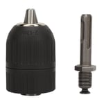 Mandrin de per&ccedil;age sans cl&eacute; 2.0-13mm avec convertisseur adaptateur &agrave; tige ronde 1/2-20UNF + SDS