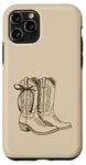 Coque pour iPhone 11 Pro Coquette de cowgirl vintage avec nœud beige