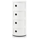 Kartell-Componibili Classic Opbevaring, Skinnende finish med 4 Rum, Hvid