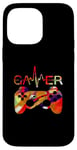 Coque pour iPhone 14 Pro Max Gamer Heartbeat Jeu vidéo Garçon Homme Gamer