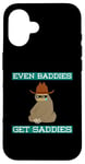 Coque pour iPhone 16 Even Baddies Get Saddies Funny Sloth Cowboy Blague