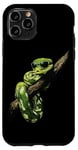 Coque pour iPhone 11 Pro Amoureux Drôles De Python D'arbre Vert, Serpents, Reptiles