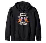 Double the spook, double the fun, matching halloween Zip Hoodie