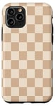 Coque pour iPhone 11 Pro Grand damier rétro beige clair classique