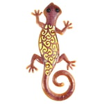 non-branded Métal Gecko Mur Art Décor 3D Mur Art Sculpture Métal Tenture Murale Art pour Jardin Cuisine Décoration