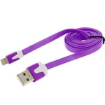 Cable pour IPHONE 8 Noodle Chargeur Lighting Usb APPLE 1m - VIOLET