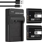 Lot de 2 batteries 2500 mAh et chargeur USB pour Sony NP-BG1 NPFG1 NP-FG1 NPBG1 et Cyber-Shot DSC-W120 W150 W220 DSC-H3 H7 H9 H10 H20 H50 H55 H70 DSC-HX7V DSC-HX30V DSC-HX9V DSC-HX10V DSC-HX5V