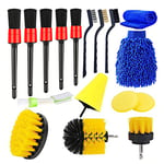 QeeHeng Lot de 17 brosses de Nettoyage de Voiture avec Brosse de Nettoyage de Voiture + brosses de Nettoyage de Voiture pour l'intérieur, l'extérieur, Les Roues