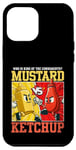 Coque pour iPhone 15 Plus Graphique de combat moutarde contre ketchup King of the Condiments