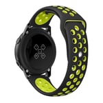 Samsung Galaxy Watch Active kaksivärinen silikoninen ranneke - Musta / Keltainen