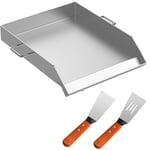 Vevor Plancha Inox Barbecue a Charbon de Bois Plaque de Cuisson en Acier Inoxydable 46 x 40cm Plaque Fonte Plancha a Gaz Exterieur Professionnelle