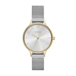 Skagen Watch for Women Anita Lille, Three Hand Movement, 30 mm Gold Stainless Steel Case with a Stainless Steel Mesh Strap, SKW2340