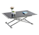 Table basse relevable UP & DOWN 2 Verre et Chrome