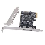 PCIe till Dubbel Typ C Utbyggnadskort PCI-E X1 till 2-Portars TYPE-C USB 3.2 GEN1 5Gbps Konverteringskort ASM104